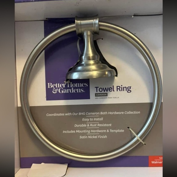๐ Better Homes & Gardens Cameron Towel Ring Satin Nickel - Picture 2 of 2